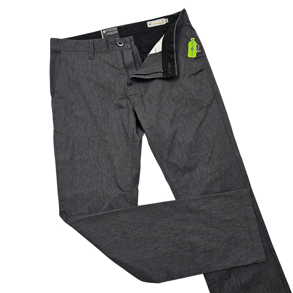 NEW Volcom Frickin Modern Stretch Pants Mens 34x34 Grey Chino Skater Streetwear